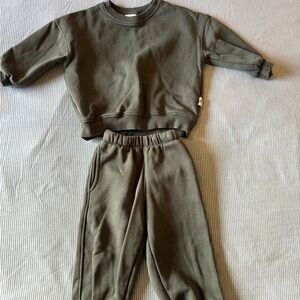 Zara Kids Olive Jogger Set 3T